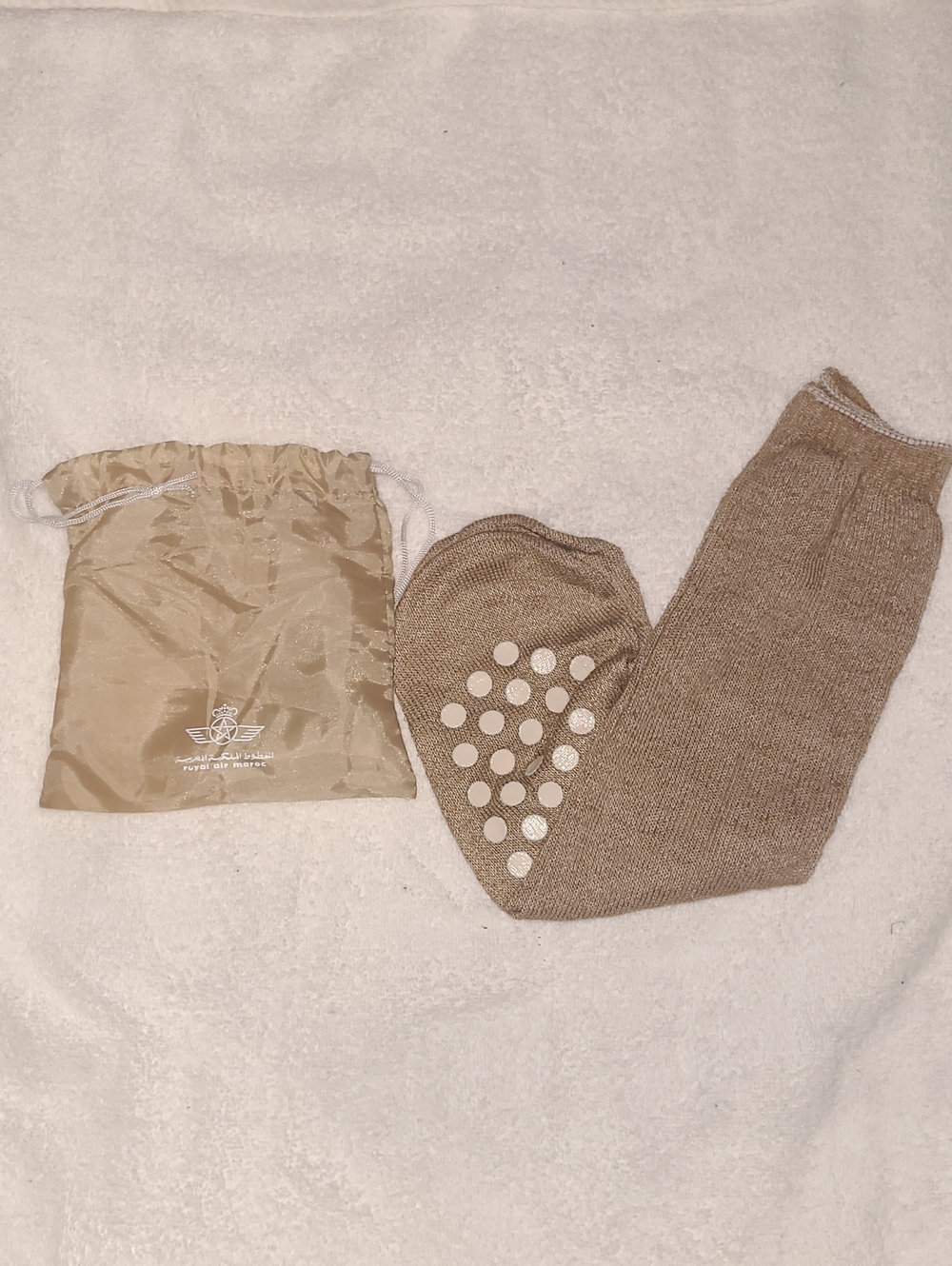 Royal Air Maroc Non-Slip Tan Travel Grip Dots
